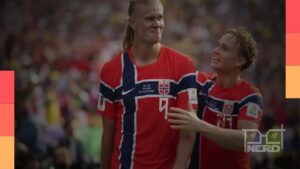 Placar e bola de futebol representando Noruega x Inglaterra pelas quartas da Copa do Mundo 2026