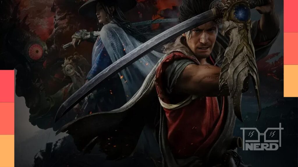 Samurai empunhando a Manopla Oni em Kyoto com destaque para a data de 4 de setembro de Onimusha: Way of the Sword