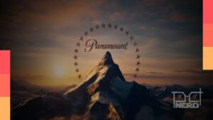 Ilustração de logos da Paramount e Warner Bros. Discovery com destaque para valor de US$ 9,8 bilhões caso fusão falhe