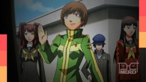 Capa temática de Persona 4 com referência ao anúncio da Aniplex de episódios gratuitos no YouTube