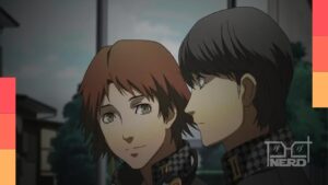 Homens jovens em clima de investigação com estética de Persona 4 e destaque para animes gratuitos no YouTube
