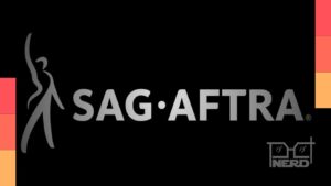 Logo do sindicato SAG-AFTRA e referência à disputa sobre fusão entre Paramount Skydance e Warner Bros. Discovery