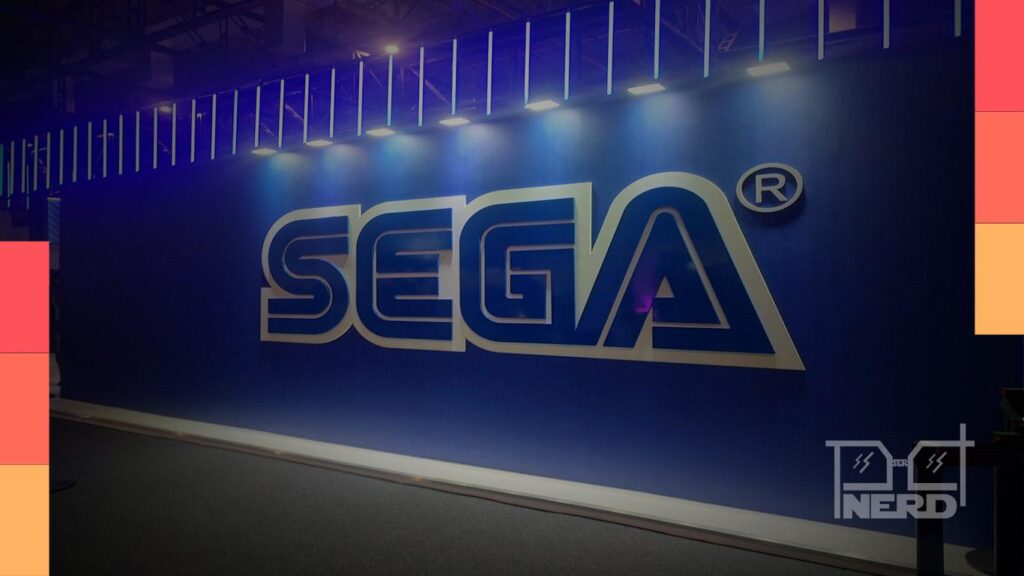 Estande da SEGA em evento de cultura pop, com foco em jogos e brindes durante o Anime Friends