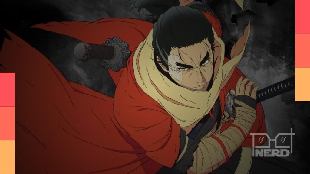Dois cartazes do anime Sekiro: No Defeat destacando Sekiro e Kuro individualmente