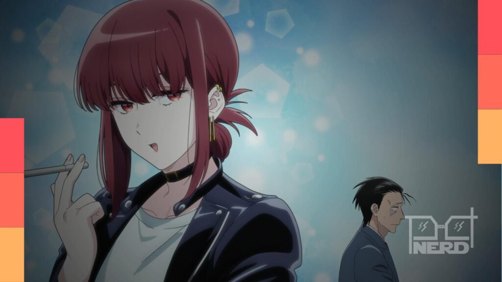Sasaki e Yamada em Smoking Behind the Supermarket with You, com destaque para mini-episódios e episódios normais na Crunchyroll