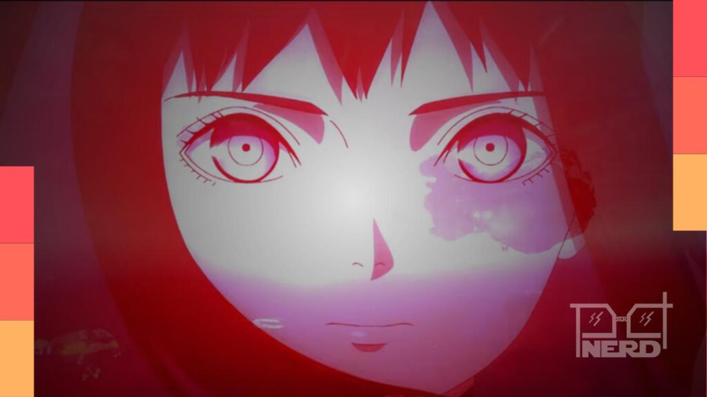 Cena ilustrada de uma jovem em confronto com sombras Sith em sabres de luz no estilo anime