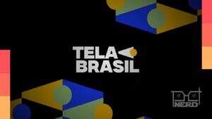 Tela Brasil no celular com streaming público gratuito do Ministério da Cultura e ícones de Android e iOS