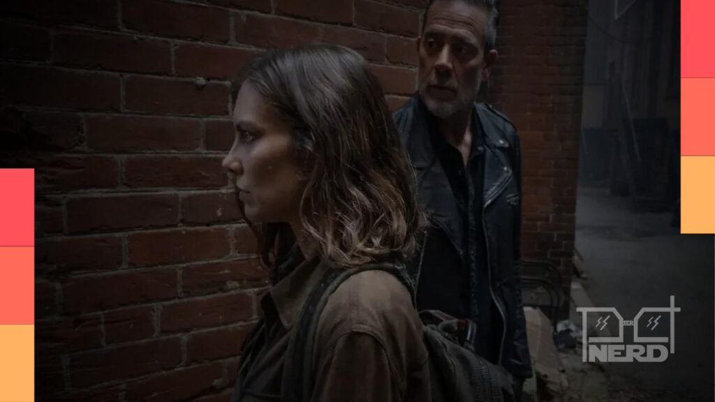 Homens e mulheres em clima de apocalipse com Maggie e Negan, com destaque para a estreia da 3ª temporada de The Walking Dead: Dead City no Brasil em outubro de 2026