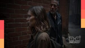 Homens e mulheres em clima de apocalipse com Maggie e Negan, com destaque para a estreia da 3ª temporada de The Walking Dead: Dead City no Brasil em outubro de 2026