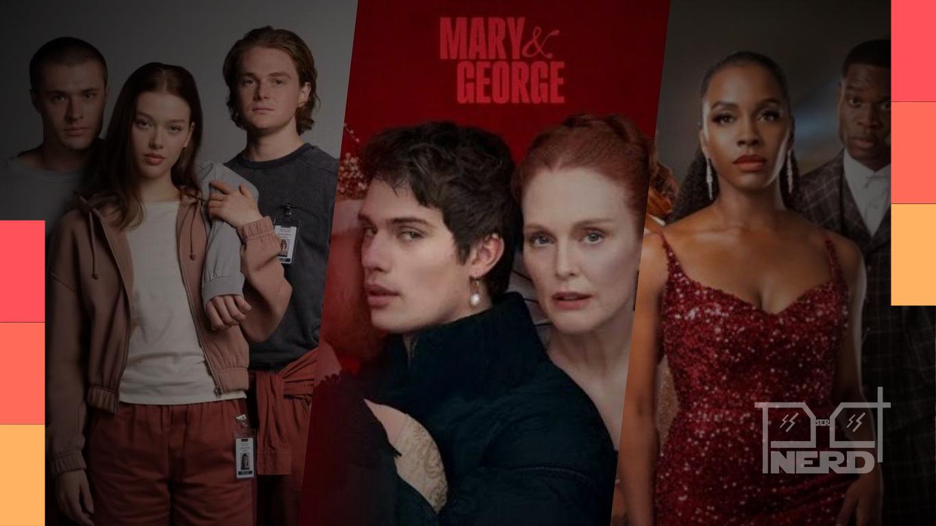 Pipoca em frente a uma TV com títulos de séries de temporada única no Globoplay