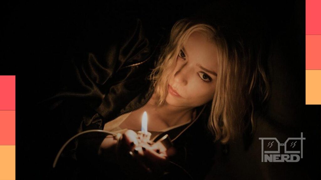 Anya Taylor-Joy interpretando Lucky, fugitiva do crime, em cenário escuro de suspense da série Apple TV+ Lucky.