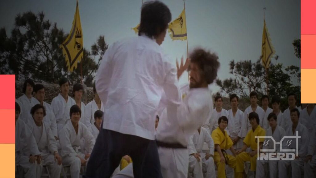 Ilustração com heróis de artes marciais em lutas de filmes e séries, estilo pôster do ranking ThunderWave