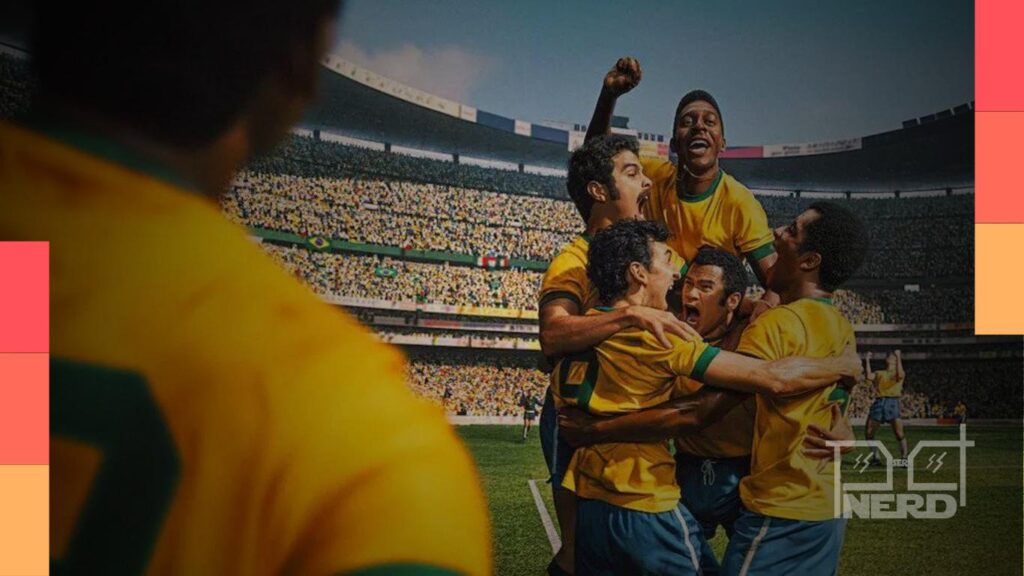 Torcedor com controle remoto escolhendo filmes e séries de futebol durante um dia sem jogos do Mundial