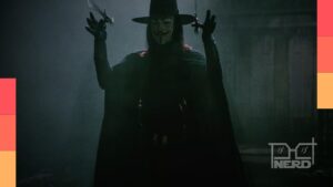 Máscara de Guy Fawkes associada a V de Vingança, indicando atraso na série da HBO