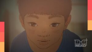 Pôster e cena do filme em anime We Are Aliens (Wareware wa Uchuujin) com referência ao trailer oficial
