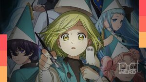 Ilustração do anime Witch Hat Atelier com personagem aprendiz de bruxaria em clima de teste