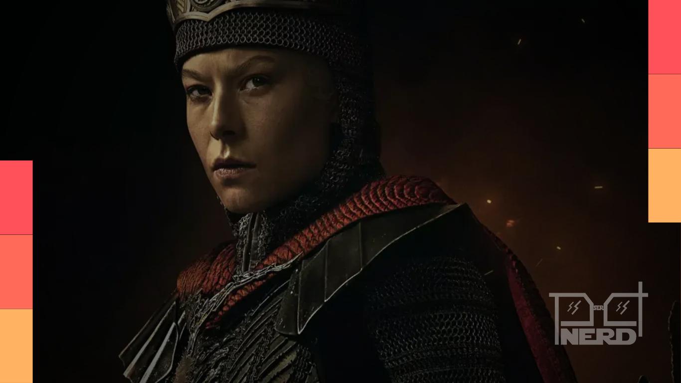 Rhaenyra Targaryen aparece com armadura completa, pronta para a batalha final em A Casa do Dragão