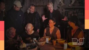 Fotos de bastidores de A Odisseia mostrando detalhes da cena aterrorizante de Circe com efeitos práticos