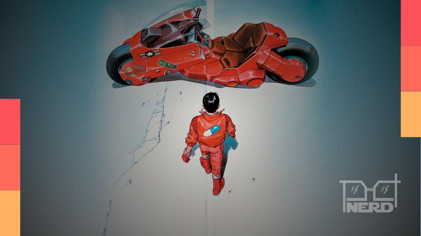 Cartaz do anime Akira com temática cyberpunk e relançamento remasterizado em 4K