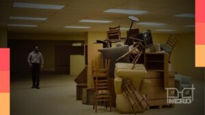 Cartaz do filme Backrooms com menção ao universo de Kane Parsons