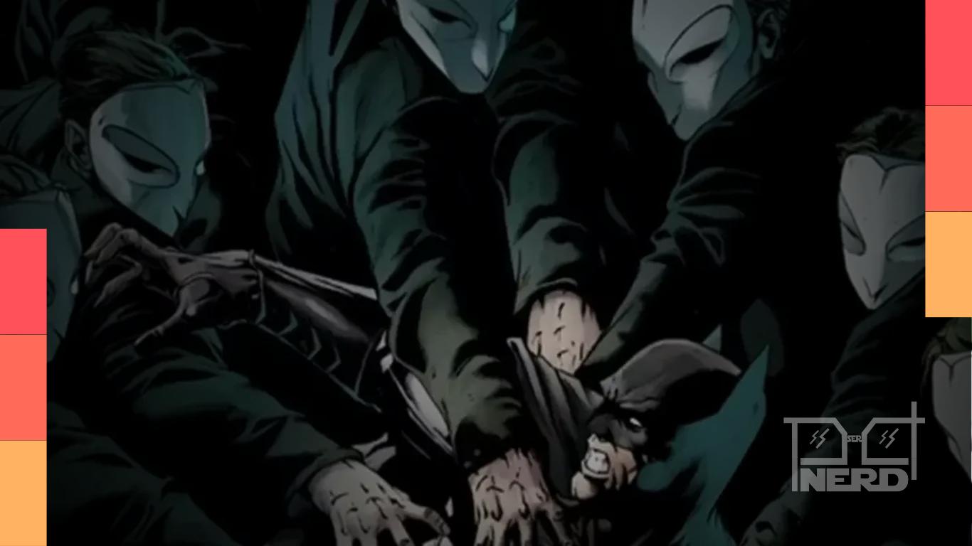Placa no set de Batman: Parte 2 com a frase “Semper Vigilans”, indicando possível ligação com a Corte das Corujas