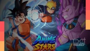 Tela do jogo Roblox Anime Stars com personagens e destaque para códigos de resgate