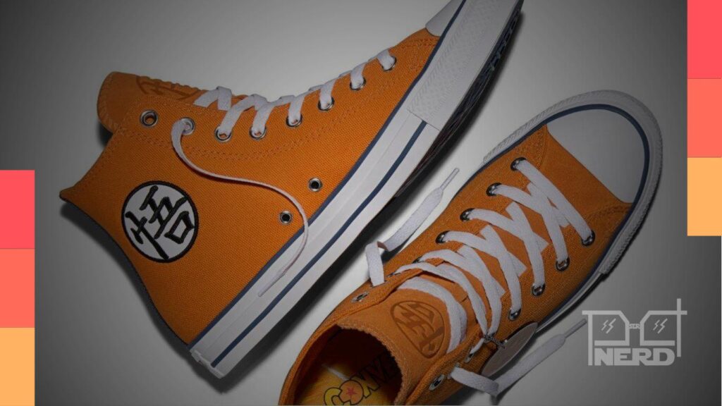 Tênis Converse Chuck Taylor e Chuck 70 da coleção Converse x Dragon Ball Z com design inspirado em Shenlong, Goku e outros personagens
