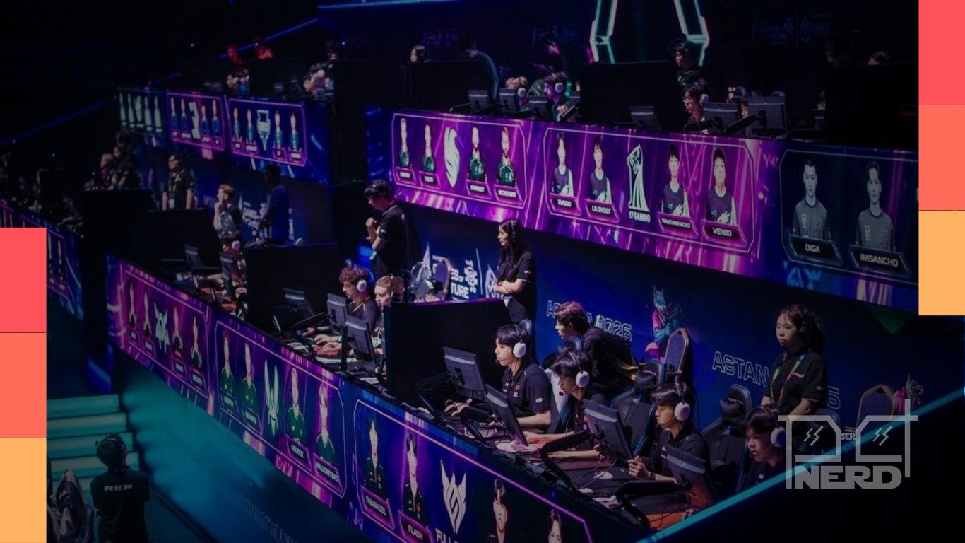 Jogadores em um mapa de PUBG: Battlegrounds durante o Games of the Future Astana 2026 com a classificação em disputa.