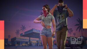 Jogador de GTA 6 (Jason) interagindo em Vice City com detalhes de cenário que aparecem em gameplays vazadas