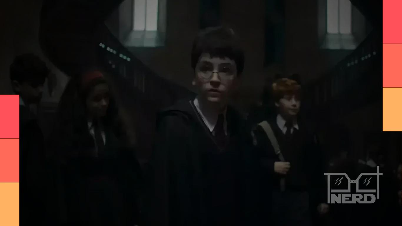 Cartaz temático de Harry Potter com referência ao evento Back to Hogwarts 2026 e indicação de novo trailer na terça-feira