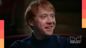 Rupert Grint interpretando Ron Weasley na peça Harry Potter e a Criança Amaldiçoada na Broadway