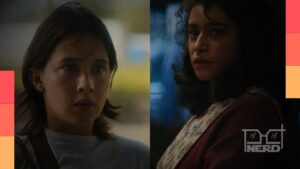 Ilustração com Odessa A'Zion e Cailee Spaeny ao lado do símbolo de Vampira, sugerindo disputa de casting no MCU