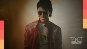 Ilustração temática do filme Michael 2 com referência a Michael Jackson e turnês Bad e Dangerous