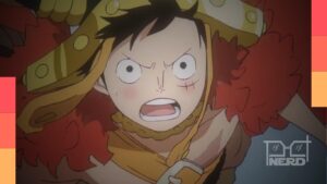 Monkey D. Luffy com aura de potência enquanto o arco de Elbaph se aproxima em One Piece