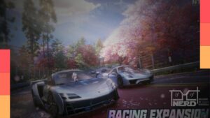 Cena de gameplay de Neverness to Everness (NTE) com foco na atualização v1.3: drift, Jet Ski e área de praia com atividades como volleyball