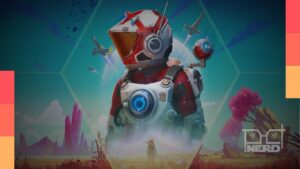 Vista espacial em No Man’s Sky com planetas ao fundo, destacando que menos de 1% dos planetas foi visitado em 10 anos