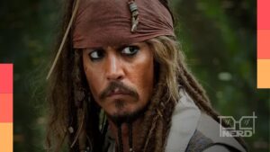 Johnny Depp interpretando o Capitão Jack Sparrow em Piratas do Caribe