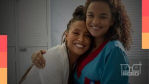 Prólogo vertical de Por Você, da TV Globo, com Bela e Juli em destaque