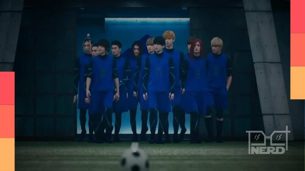 Imagem destacando a pré-venda do live-action de Blue Lock e a data de estreia no Brasil