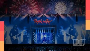 TIM House no Rock in Rio com estrutura de gravação aérea, cenários para vídeos e creators como Xamã e Cauã Reymond