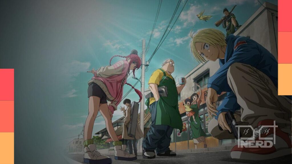 Taro Sakamoto em destaque no pôster ilustrado relacionado ao trailer promocional da 2ª temporada de Sakamoto Days na Netflix