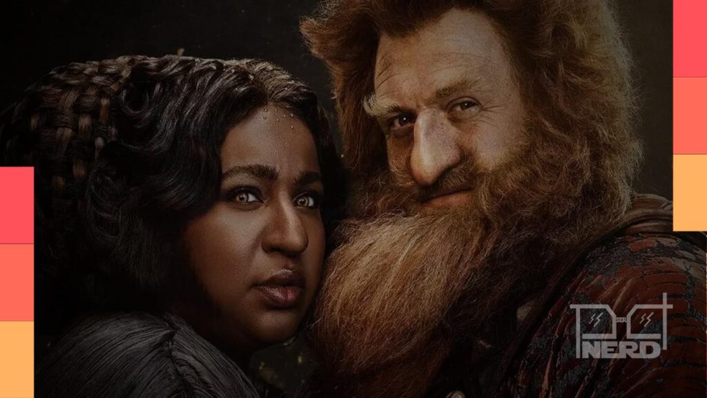 Foto de Durin IV, Disa e os filhos Gerda e Gamli, adolescentes, em Khazad-dûm na 3ª temporada de O Senhor dos Anéis: Os Anéis de Poder