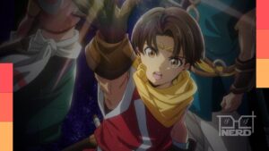 Pôster promocional de Suikoden The Anime com elementos da adaptação de Suikoden II e data de estreia em outubro de 2026