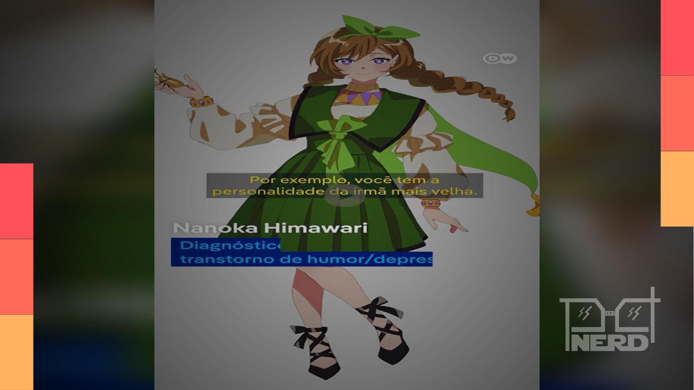Personagem virtual em estilo de anime usado em terapia online para ajudar pacientes a se abrirem