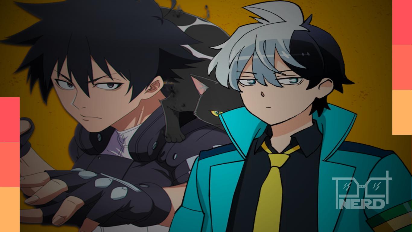 Ilustração de divulgação do anime Tocha Negra (Black Torch), disponível na Crunchyroll com dublagem simultânea e distribuição da Viz Media
