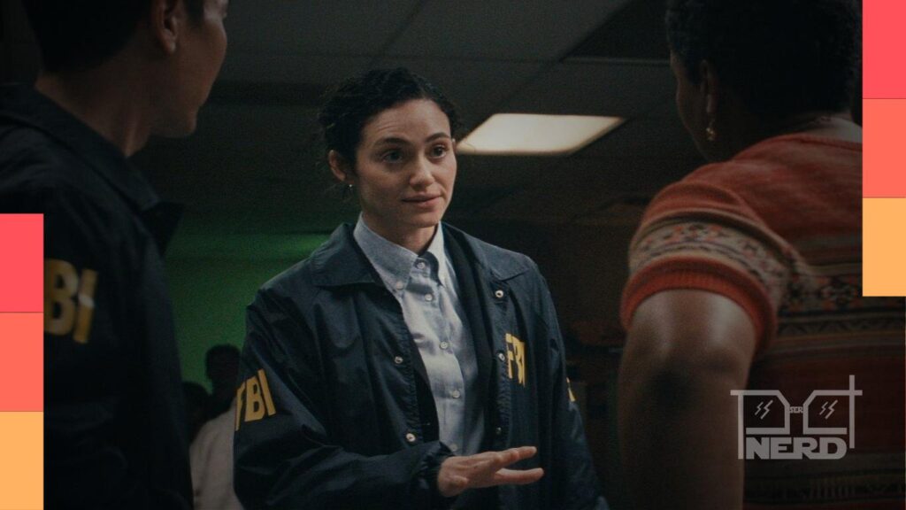 Emmy Rossum em cena de Fúria, nova série policial do Disney+