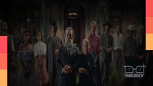 Cena promocional de Cem Anos de Solidão com destaque para o trailer do episódio 8 e data de estreia em 26 de agosto