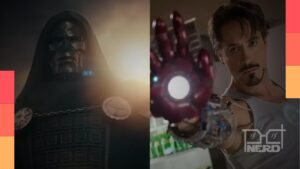 Ator David Harbour em contexto de Marvel revelando a fala “Você é Tony Stark” em Vingadores: Doutor Destino