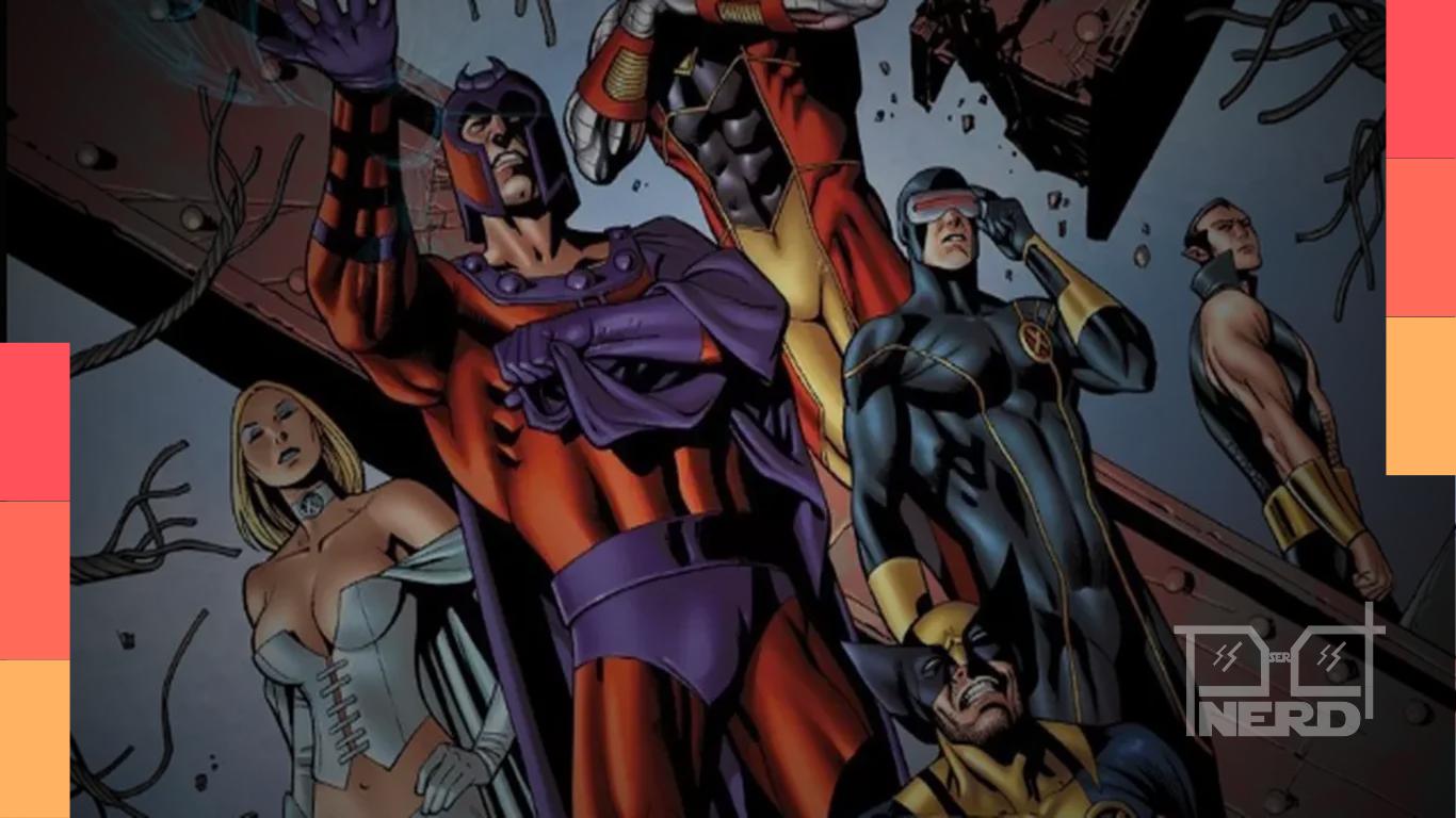 Ilustração do logotipo dos X-Men com destaque para rumores de elenco do reboot da Marvel