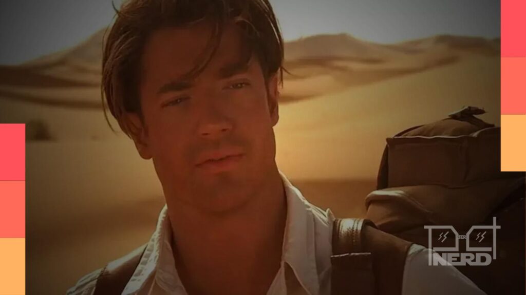 Brendan Fraser caracterizado como Rick O’Connell durante as filmagens de A Múmia 4 na Inglaterra